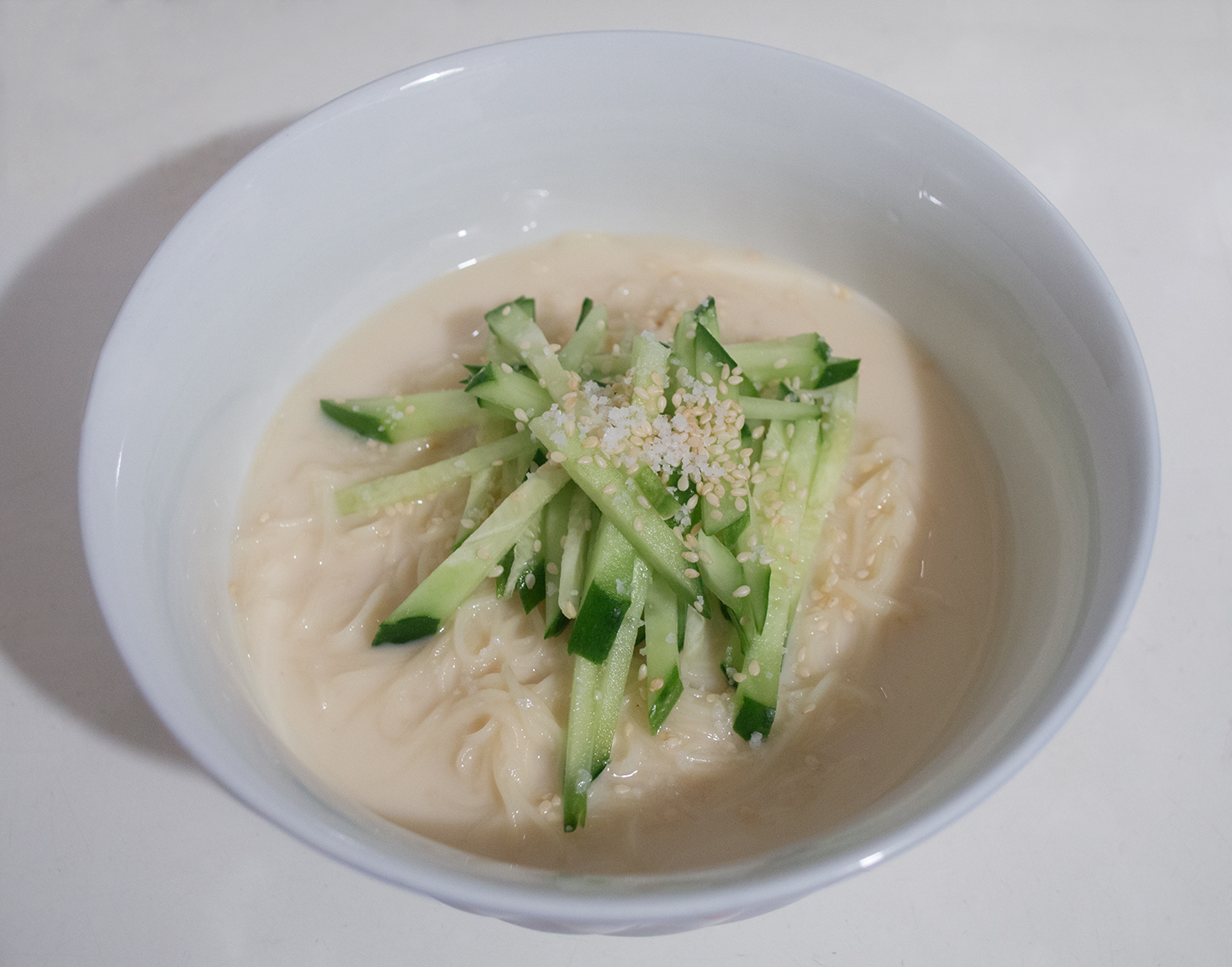 Kong Guksu (콩국수) - Cold Noodles in Soy Milk with Cucumber