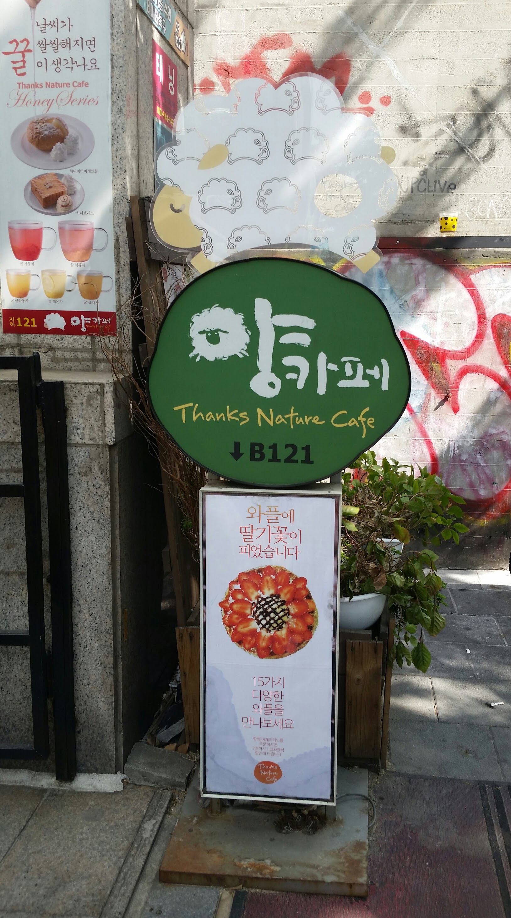 Hongdae - Thanks Nature Sheep Cafe Sign