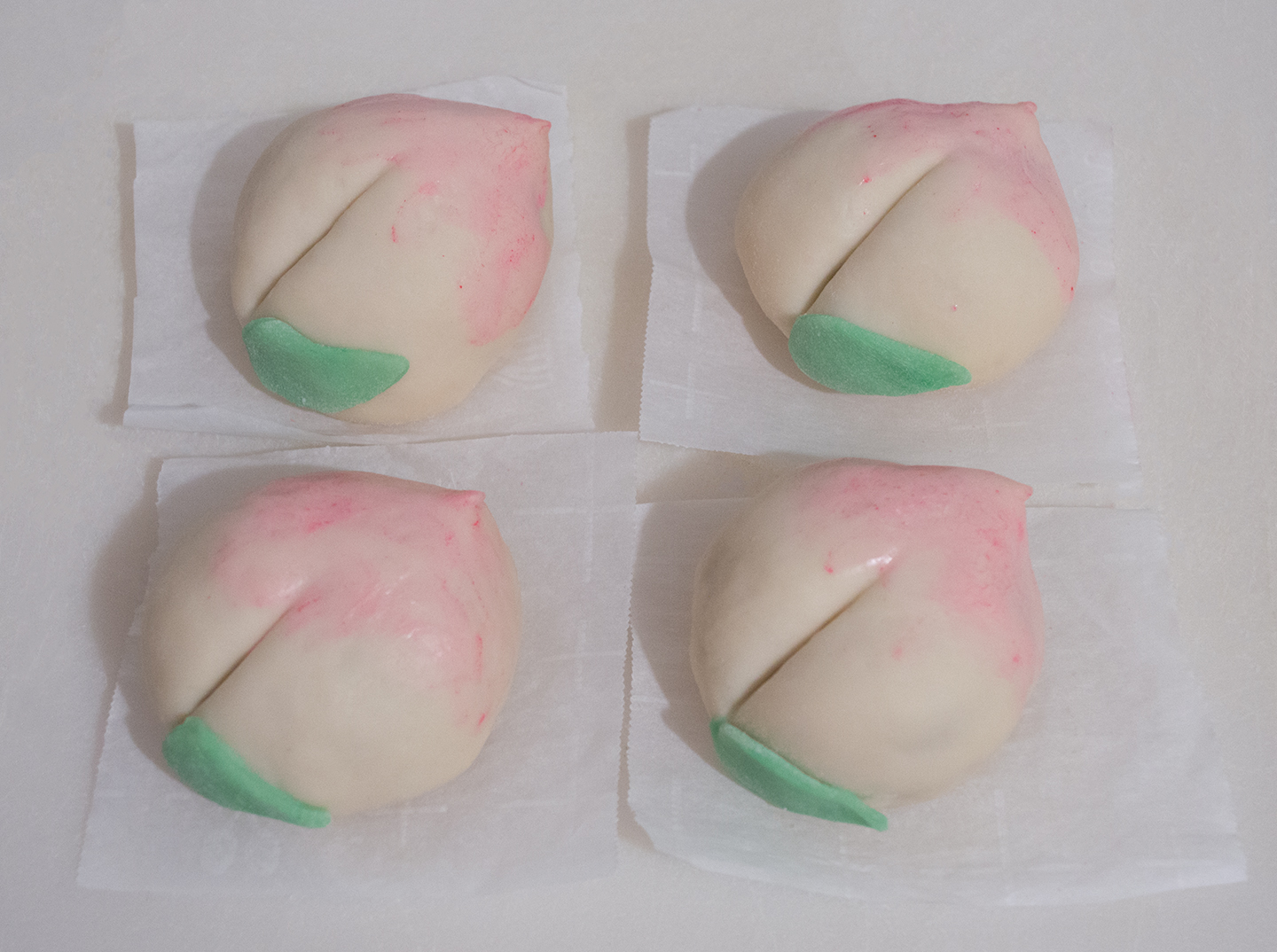 Longevity Peach Lotus Paste Steamed Buns - Coloring