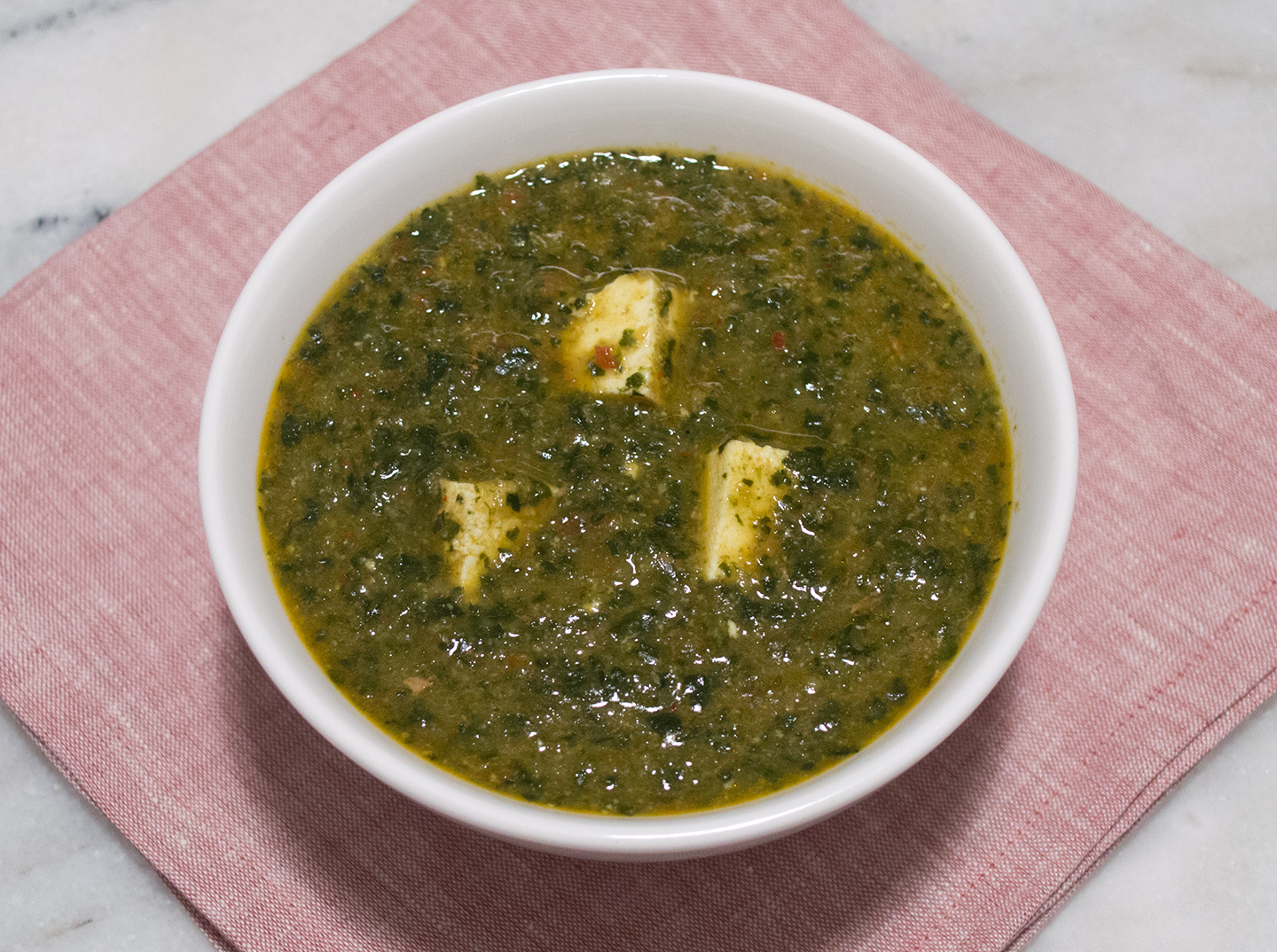 Palak Paneer - Indian Spinach Dish with Fresh Cheese